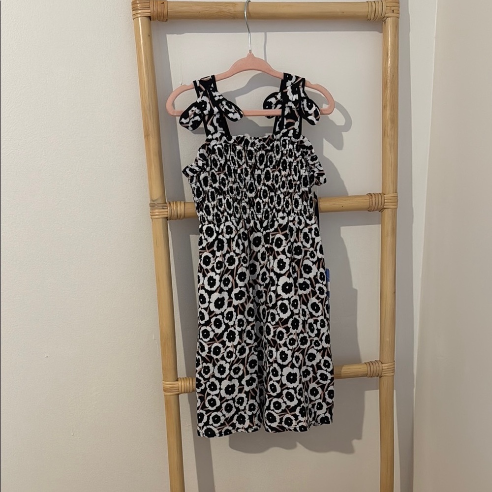 Black and White Floral Toddler Dress